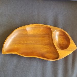 Vintage Leilani Monkey Pod Wood Serving Dish